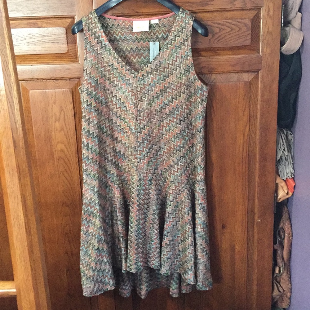 NWT maeve Anthropologie tweed v hi lo dress m